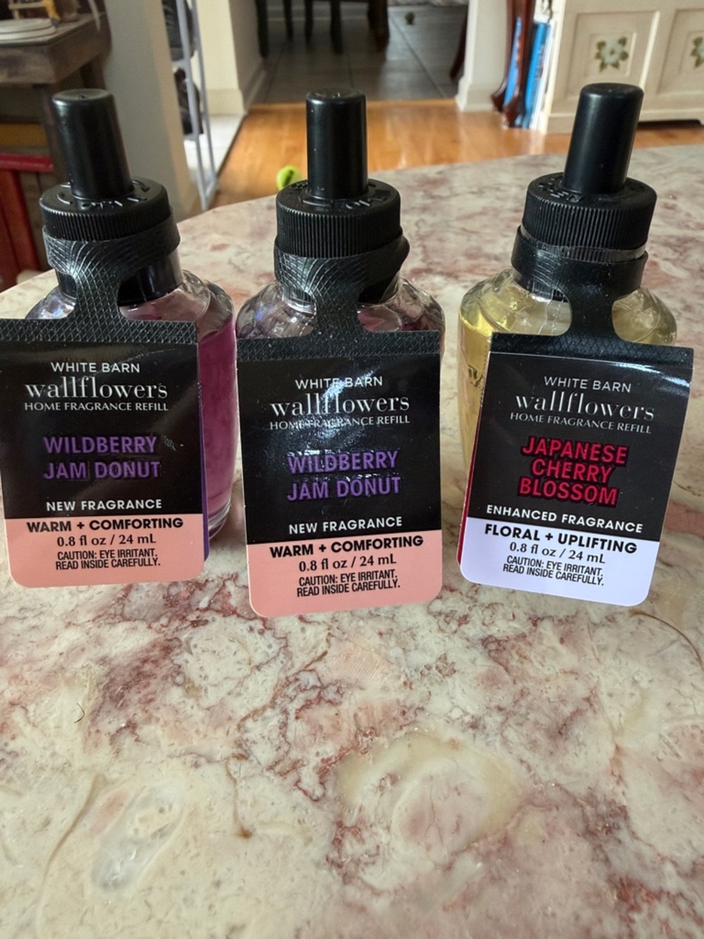 NWT~Set Of 3 White Barn/Bath/Body Works Wallflower WildBerry/Japanese Cherry